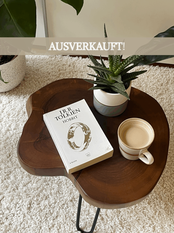 MODELL B BEISTELLTISCH AUS WALNUSSHOLZ MIT METALLBEINEN COUCHTISCH UND SIDE TABLE